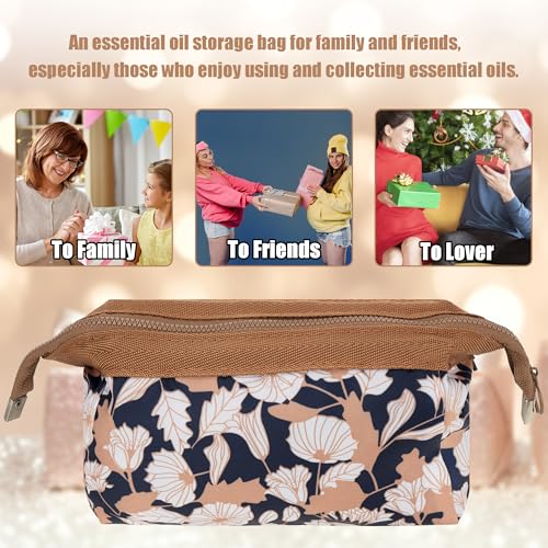 Essential Oil Carrying Case - Holds 18 Bottles (5mL-20mL, Also Fits for Roller Bottles), Travel Essential Oil Bag for Purse, Portable Organizer for Essential Oils and Accessories