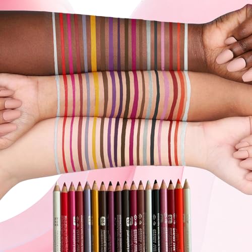 18 Colors Lip Liner Set, Lip Liner Pencil Collection, Smooth Moisturizing Waterproof Lip Liners for Precise Definition Fuller Lips, Smudge Proof Long Lasting, Beginner Friendly£¨Set 3