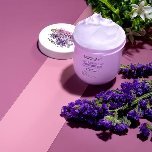 Lavender Lilac Body Butter - Hydrating Shea Cream with Jojoba Oil