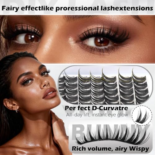 Bunny Manga Lash Clusters Kit - 120 Pcs with Bond & Remover