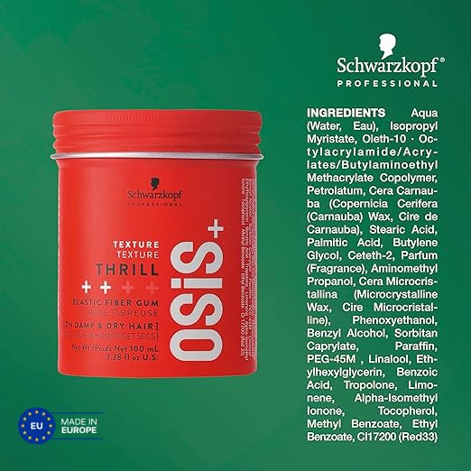 OSiS+ Thrill Fibre Gum – Medium Hold Flexible Styling, 3.38 oz
