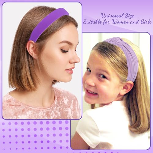 AHONEY 7-Pack Purple Headbands for Women & Girls - Non-Slip Hair Accessories