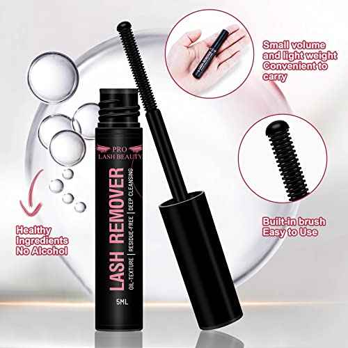 Cluster Lash Glue Remover 5 ML Lash Remover DIY Eyelash Extension Remover Eye Makeup Cleanser, Easy Removal of Cluster Eyelashes Gentle Soothing Nourishing Self-Use Oil Texture 5ML