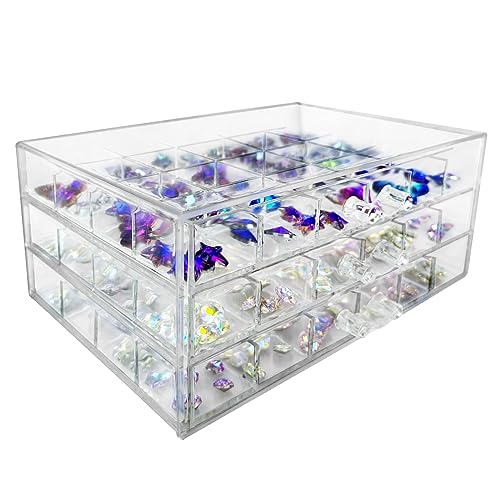 3 Tier 72 Lattice Nail Organizers and Storage Clear Acrylic Nail Jewellery Accessories Storage Case Holder Shelves Display Rack Stand for Painted Glue,Brushed Glue,Carving Glue Nail Table
