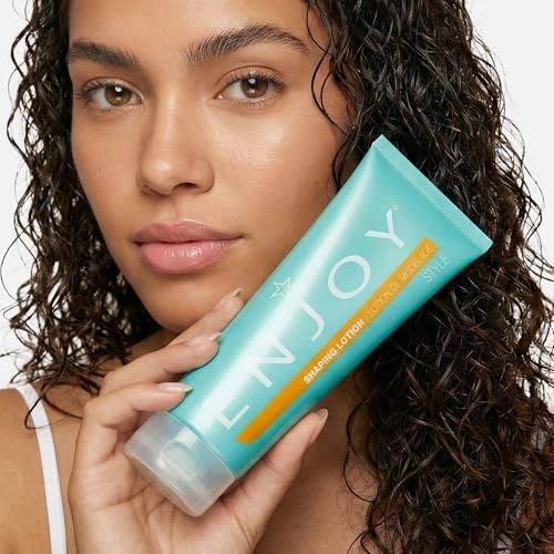 Enjoy Shaping Curly Hair Styling Cream - Adds Volume, Lightweight Curl Defining Finish, Anti-Frizz, 8 Ounce