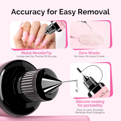 MelodySusie Nail Glue Remover Set - 15ML & 30ML, Gentle & Effective