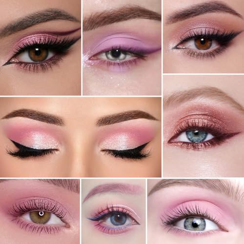Pink Eyeshadow Palette 9 Colors Matte Shimmer Glitter