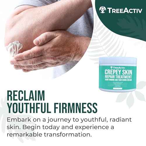 TreeActiv Crepey Skin Repair Treatment, 2-Pack, Firming Cream For Face and Neck, Skin Firming and Tightening Lotion with Hyaluronic Acid, Crepey Skin Treatment to Moisturize Dry Crepe Skin, 1000+ Uses