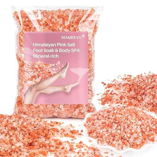 MAQIHAN Pink Salt - 10 Oz Pink Himalayan Bath Salt Foot Soak Foot Spa Body Care For All Skin Types Mineral Soak Bath Himalayan Bathing Salts For Soaking
