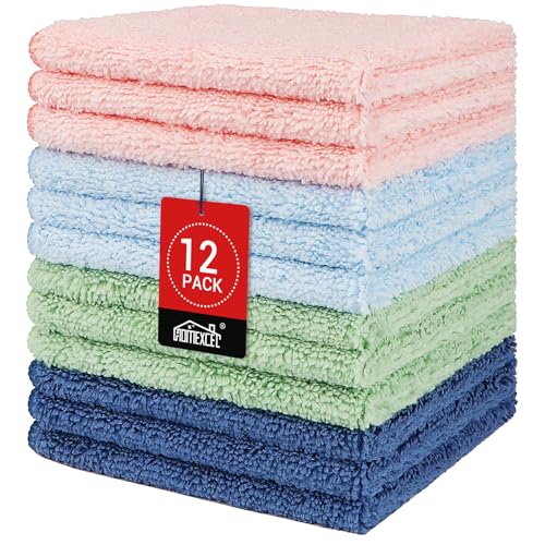 HOMEXCEL Microfiber Wash Cloths - Quick Dry, Super Absorbent