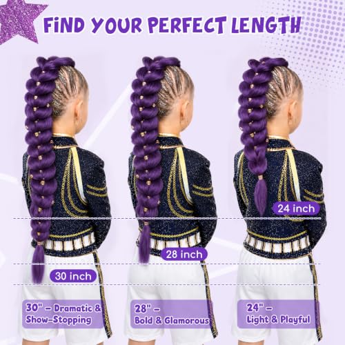 SEIKEA Blonde 24-Inch Pre-Braided Ponytail Hair Extensions for Cosplay & Dress-Up