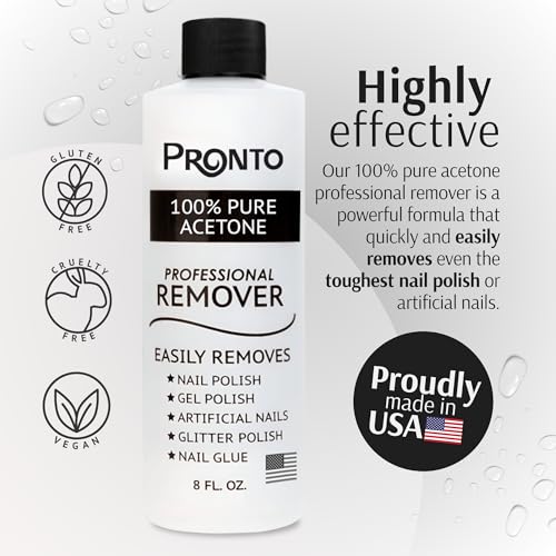 Pronto 100% Acetone Gel Nail Polish Remover, 8 fl oz