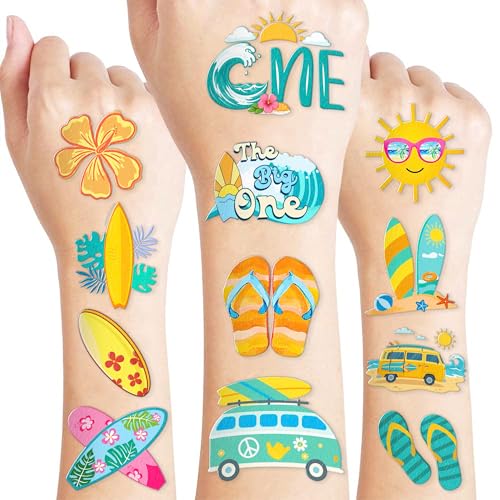 Surfing Temporary Tattoos - 100 PCS, 10 Sheets for Kids