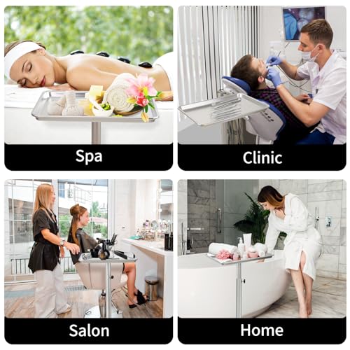 Adjustable Salon Tray on Wheels with Removable Top