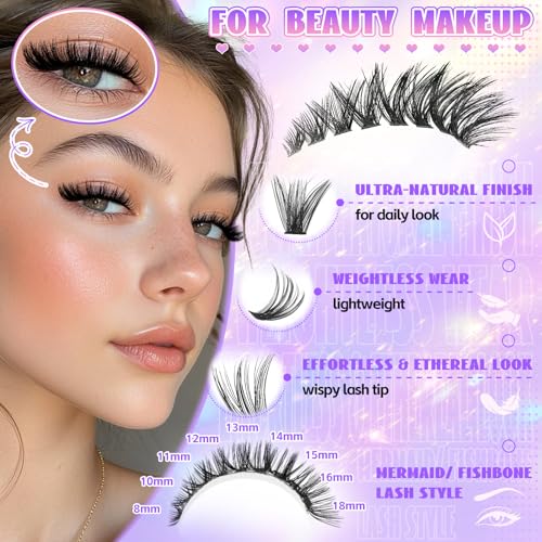 432 Pc Cat Eye Lash Clusters Kit with Glue & Tools