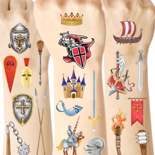 Medieval Castle Temporary Tattoos 20 Sheets 220 Pieces