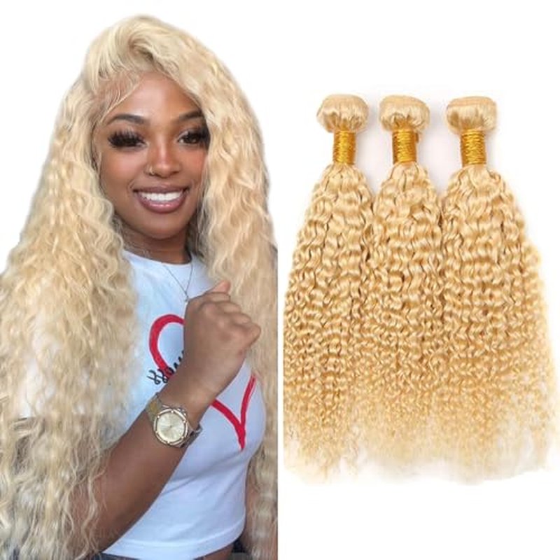 613 Blonde Human Hair Bundles 22-26 Inch Water Wave