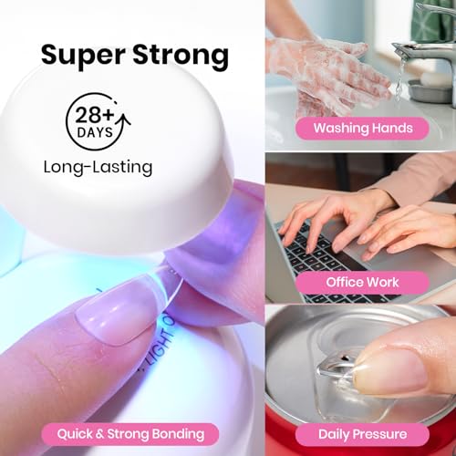 Beetles Coffin Medium Nail Tips D-288pcs for Gel Nail Kit with Mini Nail Lamp