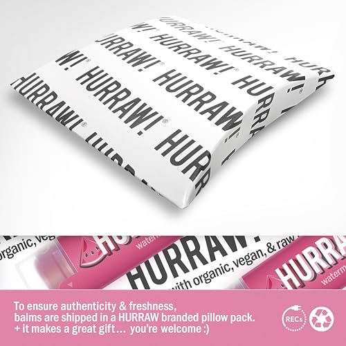 Hurraw! Watermelon Lip Balm, 2 Pack: Organic, Certified Vegan, Cruelty and Gluten Free. Non-GMO, 100% Natural Ingredients. Bee, Shea, Soy and Palm Free. Made in USA