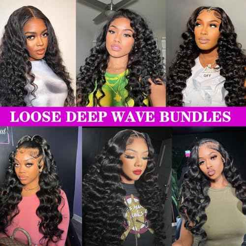 Deep Wave Human Hair 3 Bundles 16 18 20 Inch Human Hair 100g/Bundle Brazilian Virgin Hair Curly Deep Wave Hair Extension Natural Black