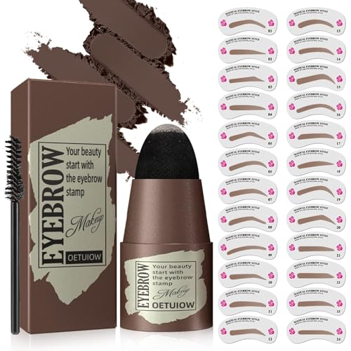 24 Eyebrow Stamp Stencil Kit with Brush - Waterproof