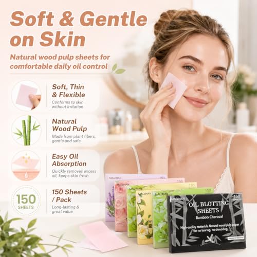 Oil Blotting Sheets for Face, 750 Count Assorted Pack