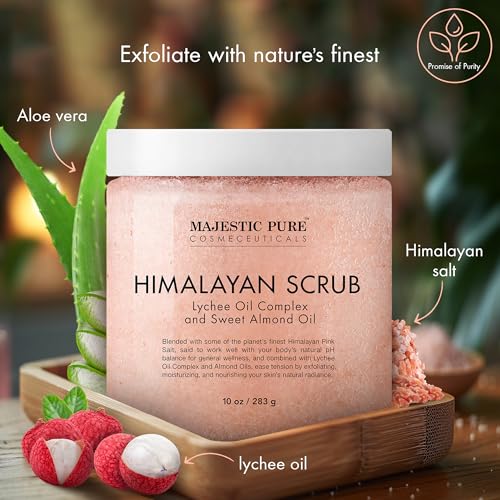 Himalayan Salt Body Scrub with Lychee Oil - 10 Oz