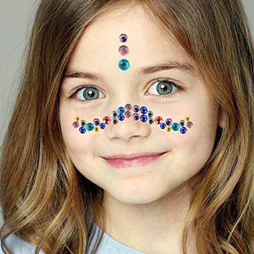 Bilizar 6 Sheets Face Gems Stick-On Jewels Rhinestones