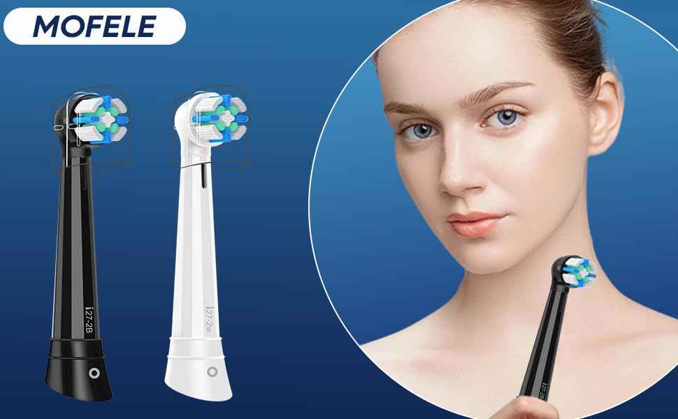 IO Replacement Heads Compatible with Braun Oral B iO 2/3/4/5/6/7/8/9/10 Series Electric Toothbrushes, IO Brush Heads Compatible with Oral B iO for Teeth Clean (6 Black/White)