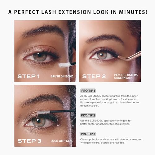 i•ENVY Faux Mink Cluster Lashes Clear Band Extended