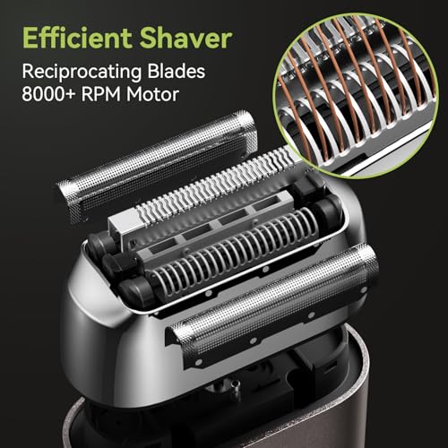 VNU Alloy Body Foil Shaver, Mini Pocket Shaver for Travel, Electric Razor for Men Face Beard, IPX7 Waterproof & 60-Day Standby, Gift for Men/Husband/Dad (Dark Gray)