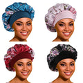 ROYBENS Satin Sleep Bonnet for Curly Hair - 4 Pack