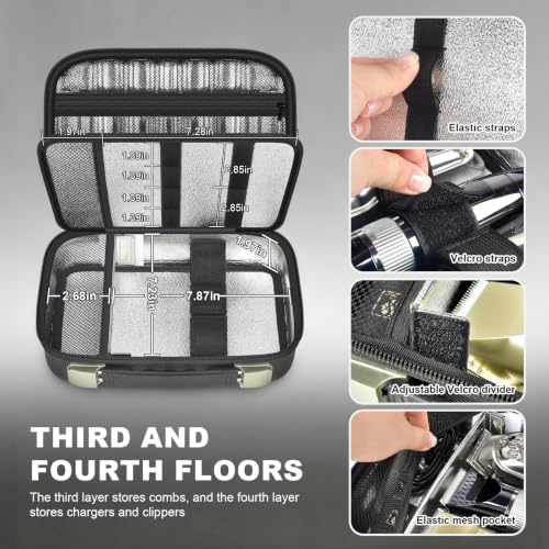 Professional Barber Bag for 3 Clippers & 4 Scissors - ANKHOH