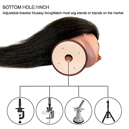 100% Human Hair Mannequin Head 22" with Stand | Cosmetology Training