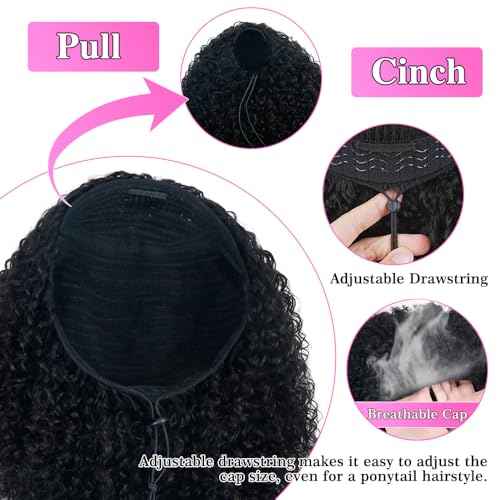 24 Inch Burmese Curly Half Wig 200 Density Seamless Flip Over Wig Glueless Human Hair Curly 3 In 1 Half Wigs Wear and Go Drawstring Headband Wig for Women Beginner Friendly