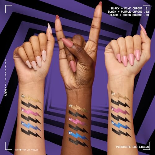 NYX Beetlejuice Dual-Ended Eyeliner - Black Liquid & Chrome