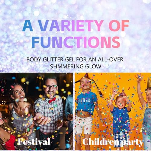 2Pcs Rainbow and Silvery Body Glitter Stick,Hair Face Glitter Gel Makeup for Women,Sparkly Mermaid Face Paint,Singer Concert Outfit Festival Rave