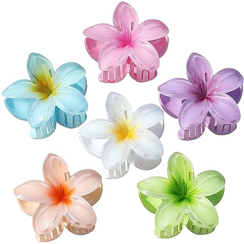 Flower Hair Clips for Women 6 Pack Hawaiian Claw Clips