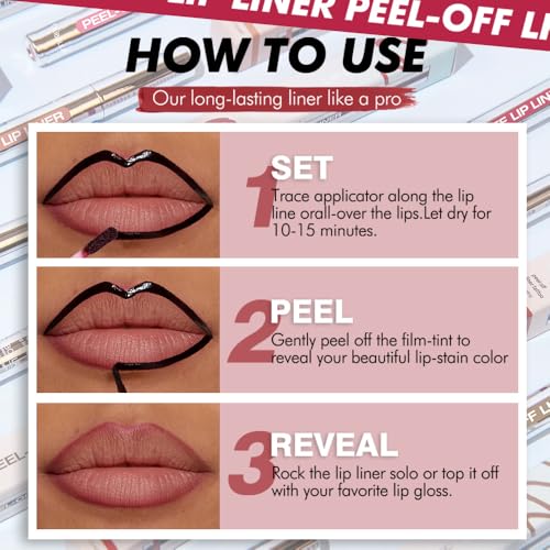 Matte Peel-Off Lip Stain 2-Pack - Waterproof Long-Lasting Lip Tint