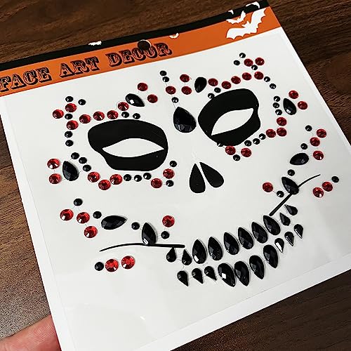 4-Pack Day of the Dead Face Gems Stickers