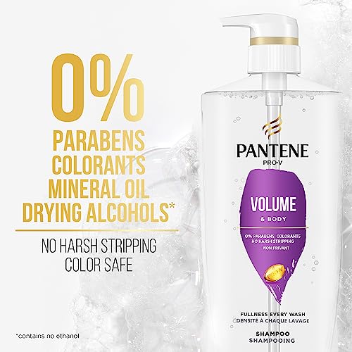 Pantene Volume Shampoo for Fine Hair, Volume & Body, Safe for Color-Treated Hair, 530 ml