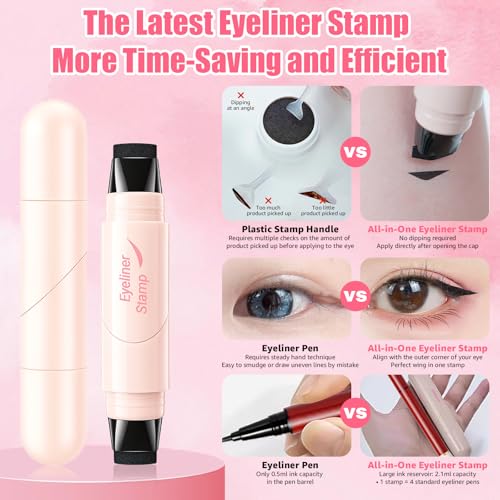 Winged Eyeliner Stamp Pen - Dual-Ended Waterproof & Smudge-Proof