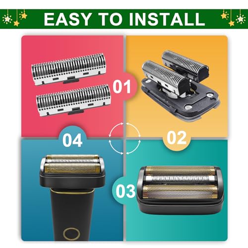 Shaver Replacement Foil and Inner Cutters Compatible with Andis 17300 reSURGE Electric Shaver,Black (2 Pack)