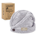 myHomeBody Hair Towel Wrap - Quick Drying Turban, Charcoal Fiber