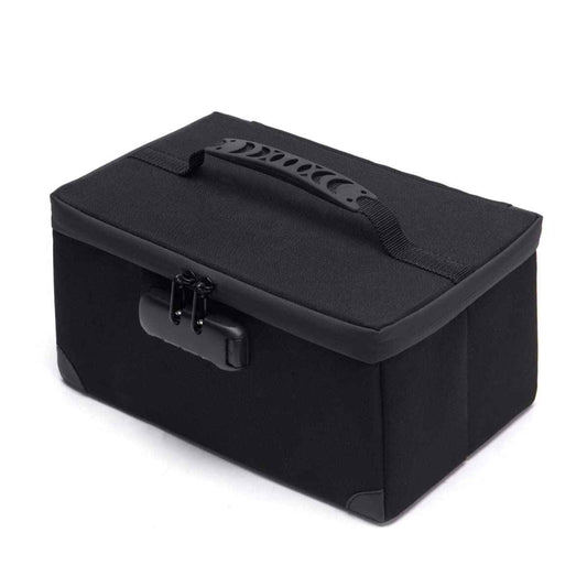 KaAutoler Portable Cosmetic Bag with Lock, Large Capacity Travel Makeup Case Organizer, Waterproof Makeup Bags for Girls Traveling With Handle and Divider Makeup Bag…(Black)