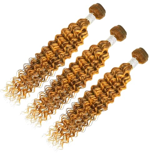 Honey Blonde Deep Wave Human Hair Bundles - 12 Inch P2730