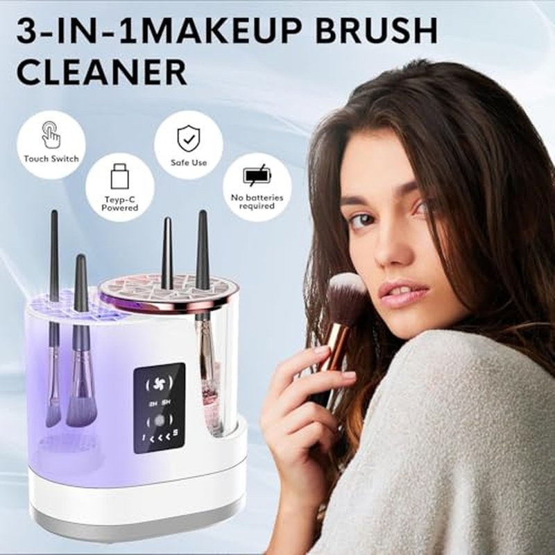 Electric Makeup Brush Cleaner & Dryer - 3-in-1 Tool for All Brushes