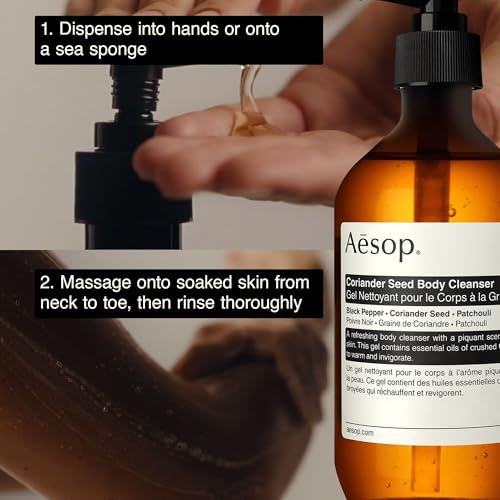 Aesop Coriander Seed Body Cleanser | Low-Foaming Shower Gel with Coriander & Black Pepper Essential Oil Blend to Cleanse & Hydrate Skin | 500 mL / 16.9 oz