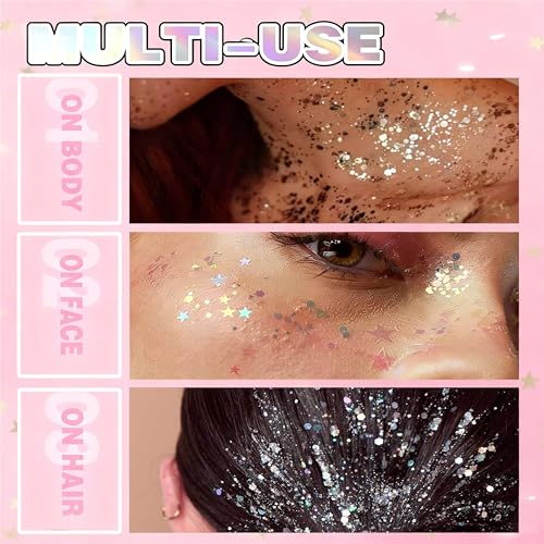 24 Color Chunky Glitter Gel Kit - Face, Body & Hair