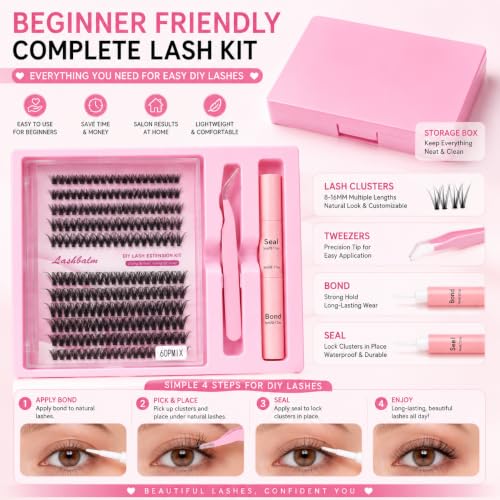 Natural Lash Clusters Kit 120Pcs 8-16MM Wispy Eyelashes